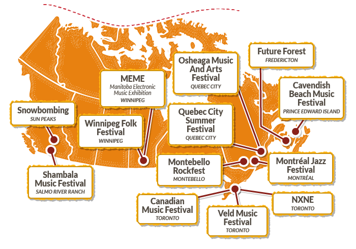 Mappa Festival Musicali