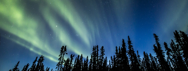 l'aurora boreale nel territorio canadese Yukon