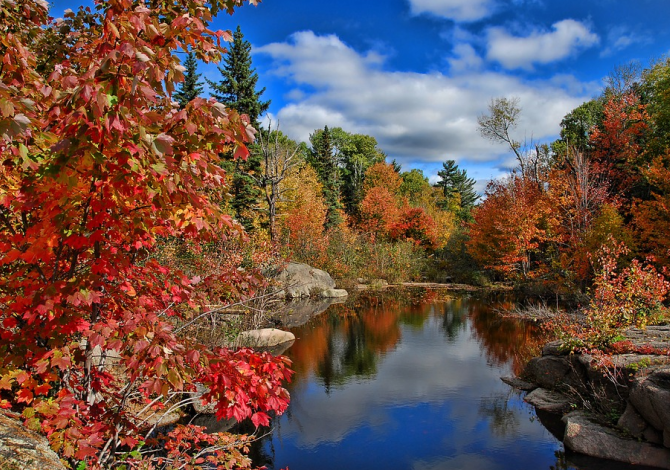 spettacolare foliage in autunno in Canada