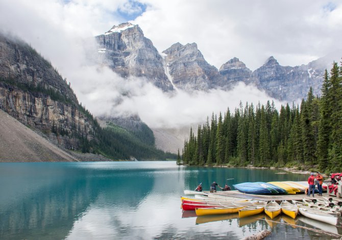 Lago nel parco nazionale di Banff