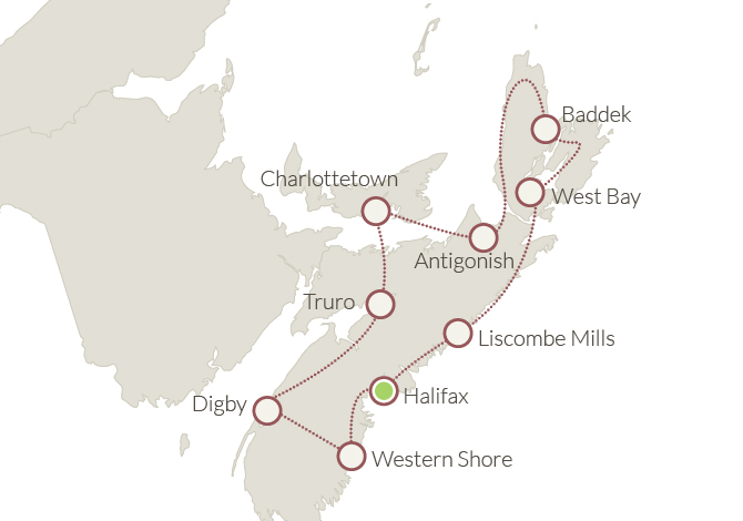 Itinerario del tour Nuova Scozia e PEI